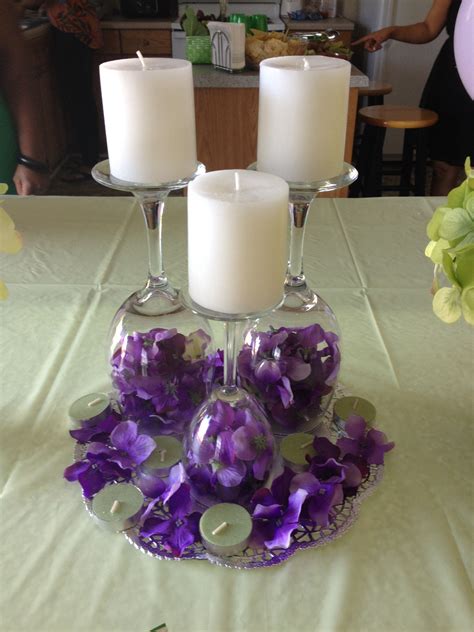 diy wine glass centerpieces|table decorations using wine glasses.